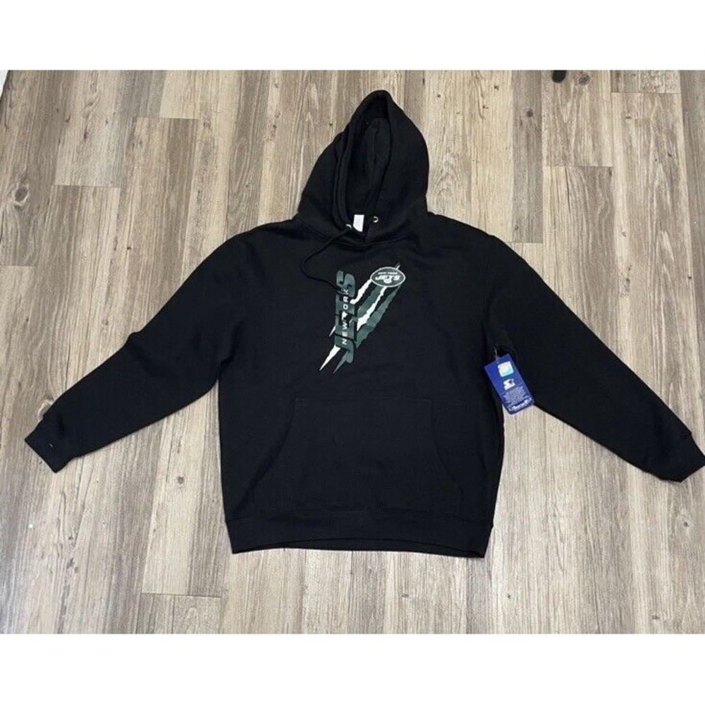 New York Jets Hoodie Size M Black Green NFL Pullover Sweatshirt New w/ Tags